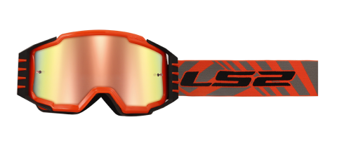 LS2 CHARGER PRO GOGGLE H-V ORANGE WITH IRIDIUM VISOR