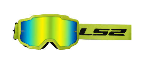 LS2 CHARGER GOGGLE H-V YELLOW WITH IRIDIUM VISOR