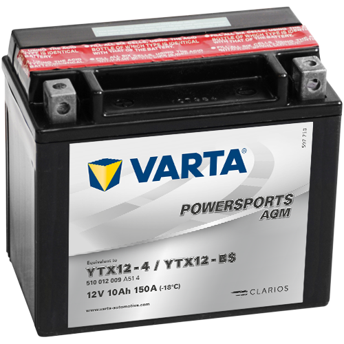 Varta 12V/10Ah-moto LF (YTX12-4/YTX12-BS)- all Access 400 (Tomahawk, Warrior, Max)