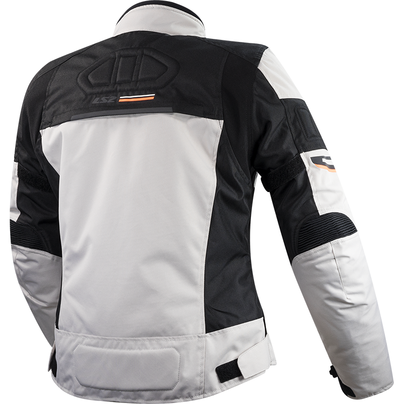 LS2 SHADOW LADY JACKET LIGHT GRAY BLACK ORANGE