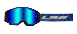 LS2 CHARGER PRO GOGGLE BLUE WITH IRIDIUM VISOR